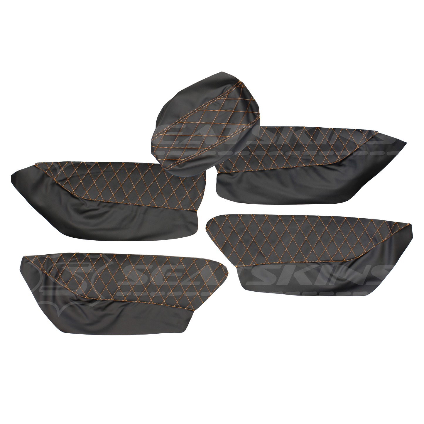 LEATHER SEATS TRIM KIT SKINS FOR FORD BA/BF XR FALCON ORANGE XR LOGOS 5 SEATS