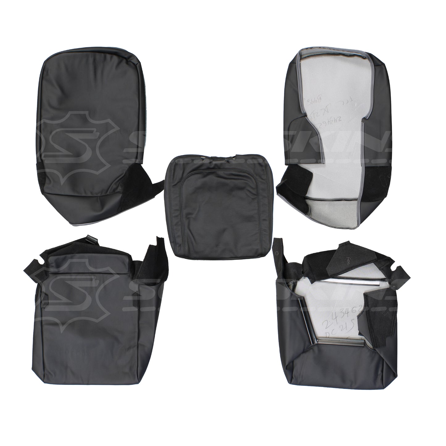 LEATHER SEATS TRIM KIT SKINS FOR RAM CLASSIC 1500 DS BLACK WITH RAM LOGOS