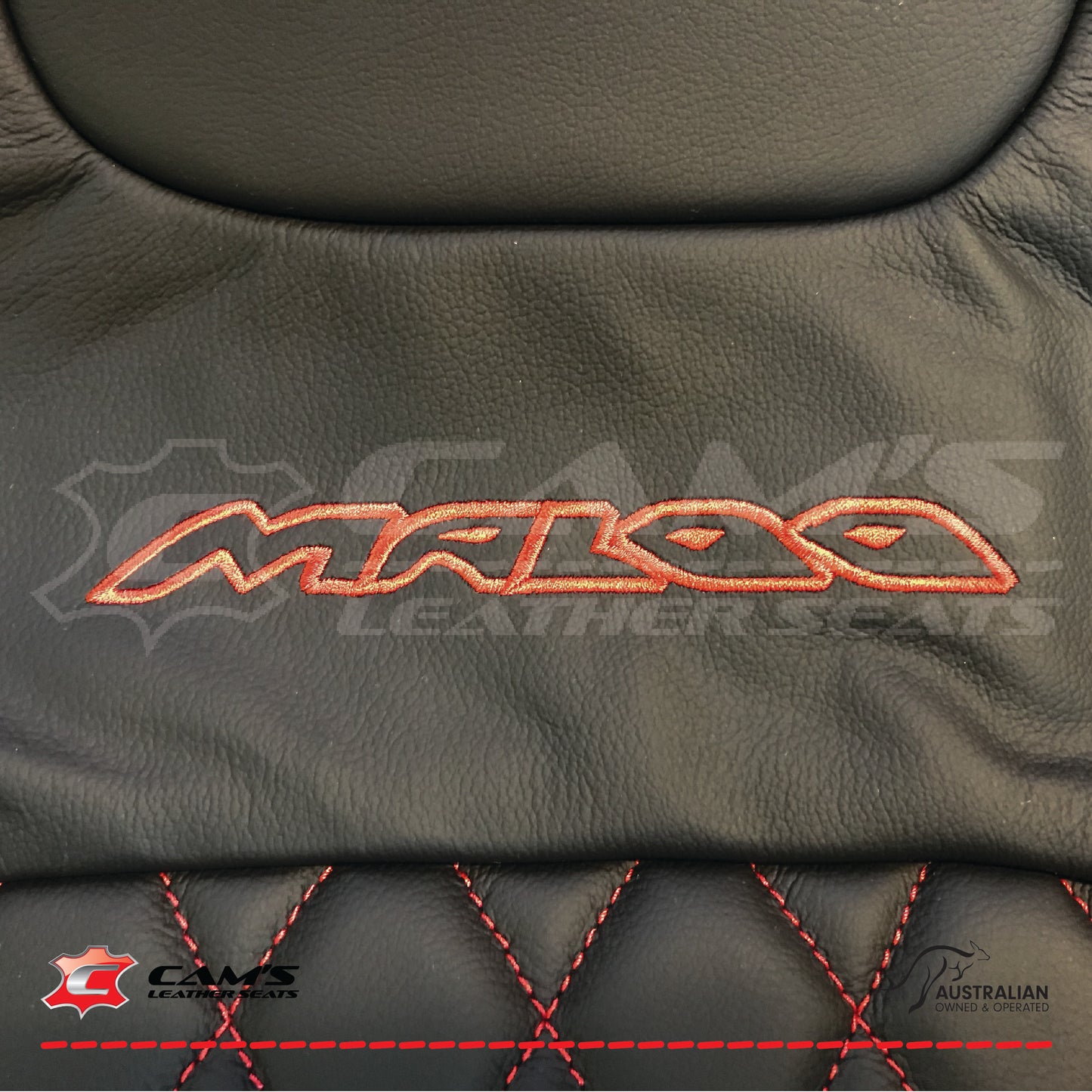 LEATHER SEATS TRIM KIT FOR HOLDEN HSV VE MALOO UTE ONYX WITH RED DIAMOND STITCH