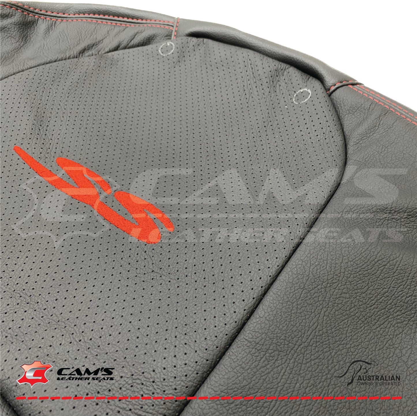 LEATHER SEATS TRIM KIT FOR HOLDEN VT/VX SS SEDAN BLACK WITH RED STITCHING