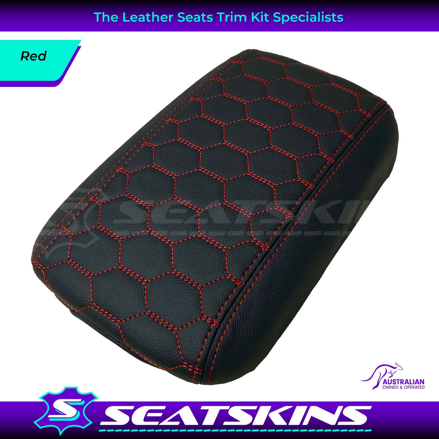 CONSOLE COVER ARM REST CUSTOM TO FIT HOLDEN VE VF MID HEXAGON STITCH CHOOSE COLOUR