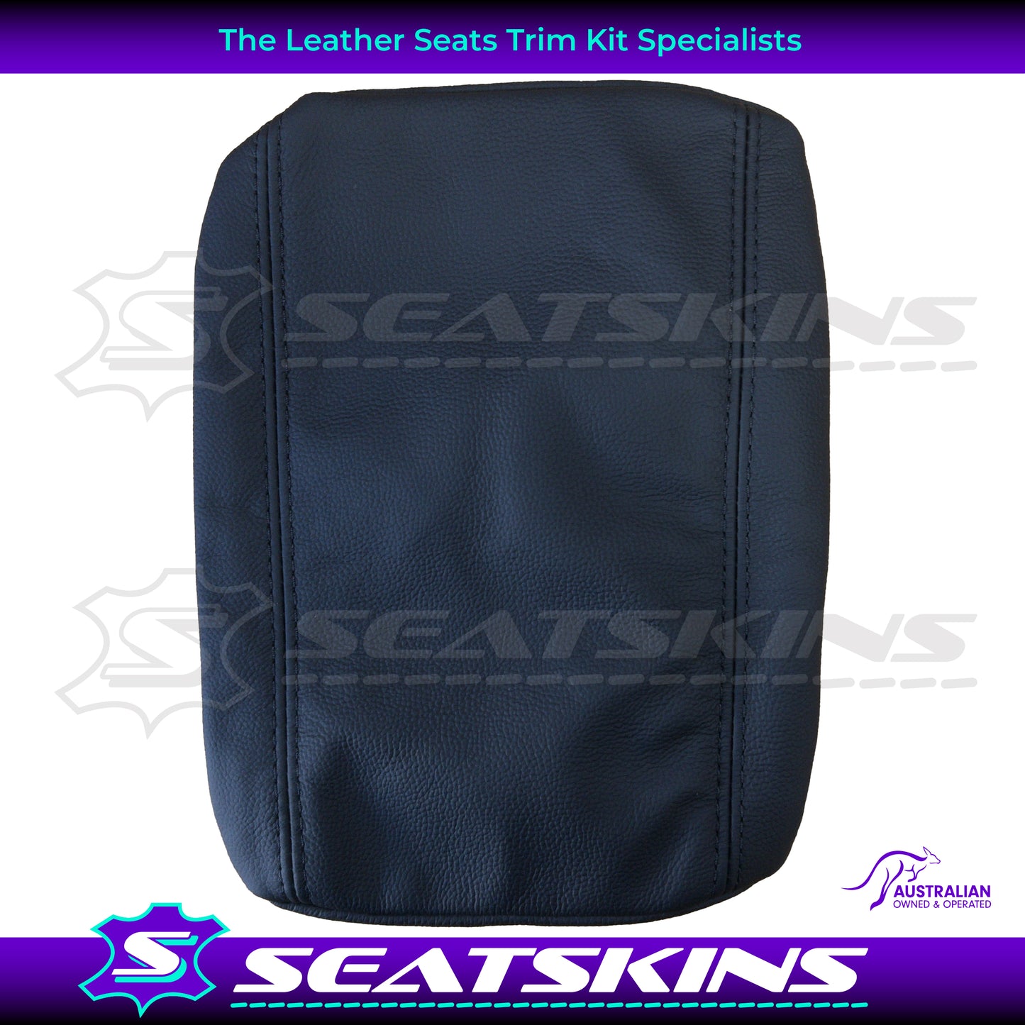 CONSOLE COVER FOR HOLDEN VE/VF LOW SHAPE ONYX LEATHER BLACK STITCHING