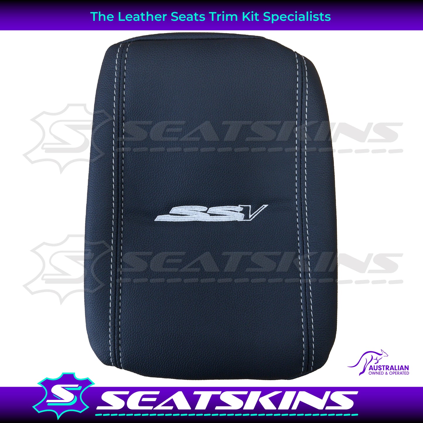 CONSOLE COVER FOR HOLDEN VE/VF LOW HEIGHT ONYX WHITE SSV LOGO