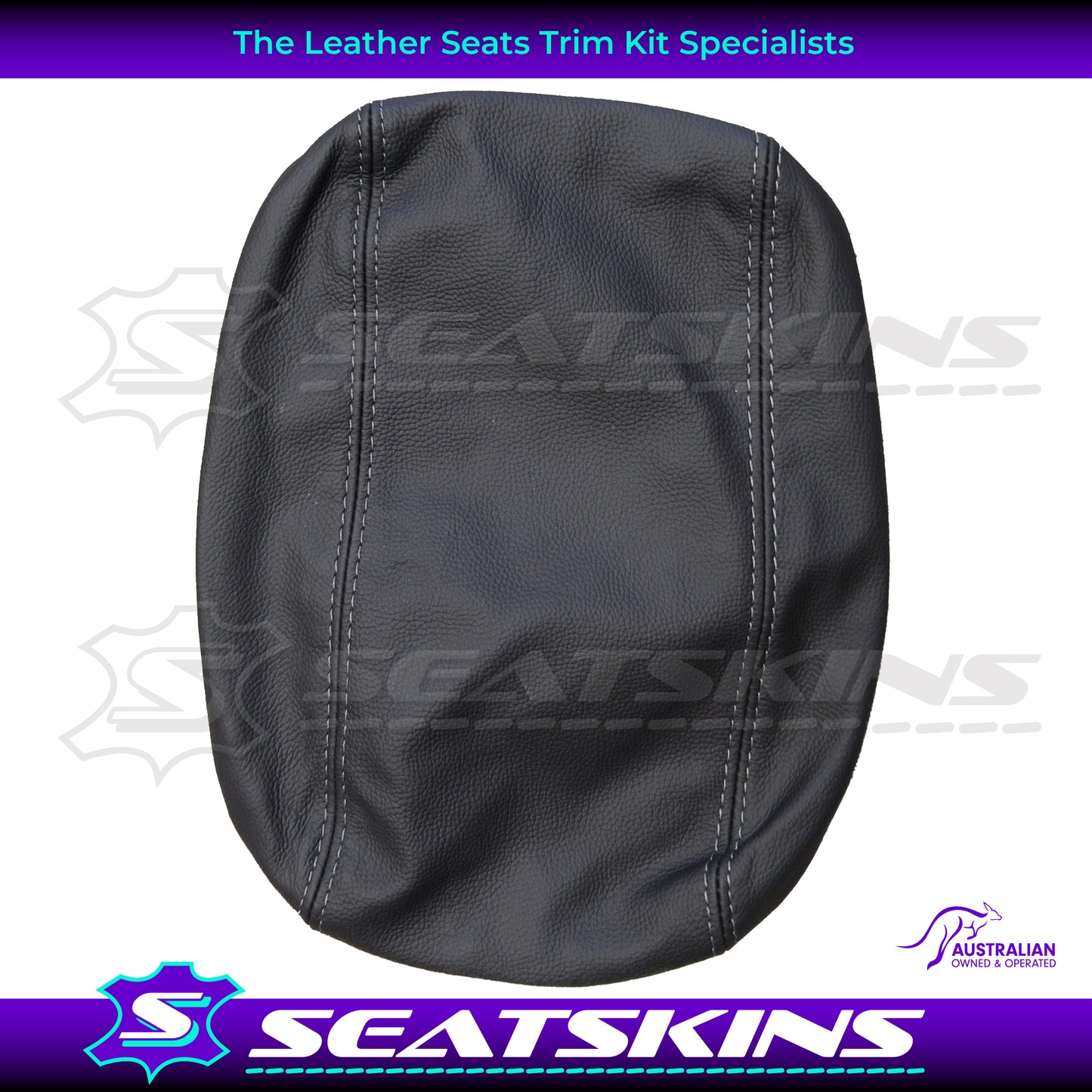 CONSOLE COVER FOR VE/VF MID HEIGHT SHAPE ONYX GREY STITCHING.