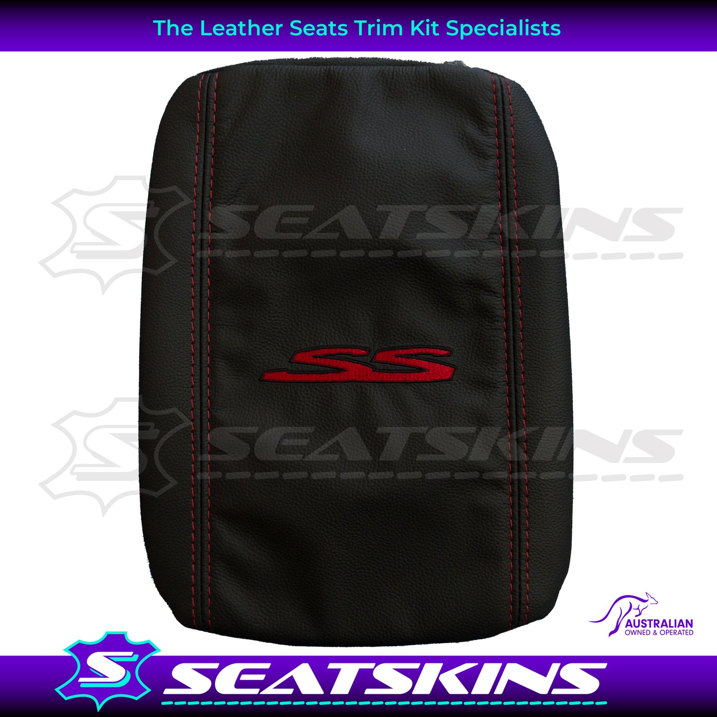 CONSOLE COVER FOR VE/VF LOW HEIGHT SHAPE RED SS. LEATHER CENTRE