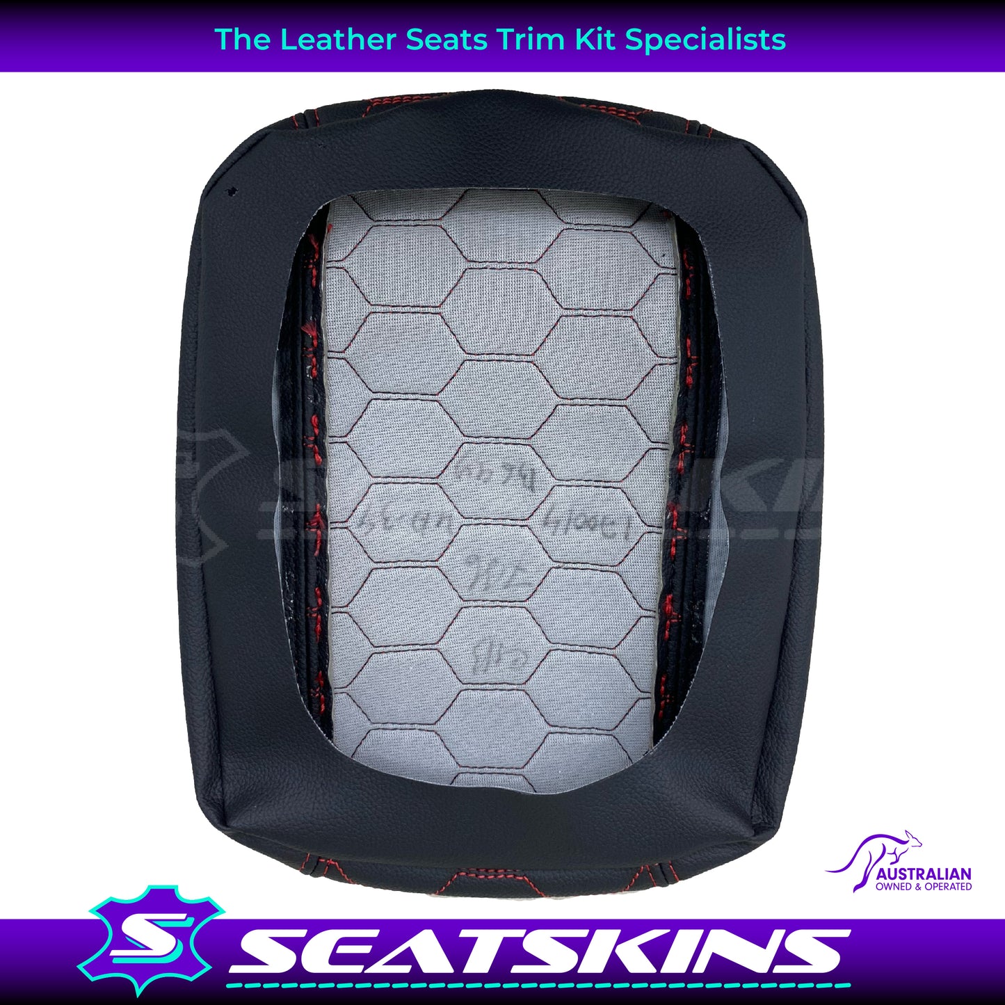 CONSOLE COVER ARM REST CUSTOM TO FIT HOLDEN VE VF MID HEXAGON STITCH CHOOSE COLOUR