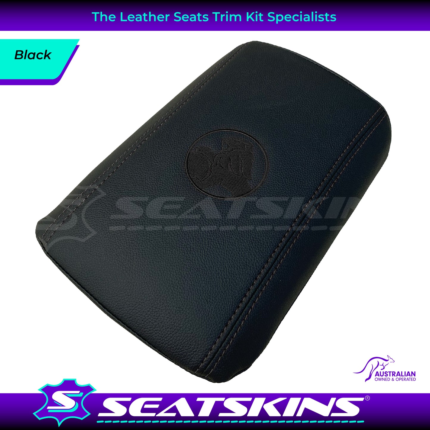 CONSOLE COVER ARM REST CUSTOM TO FIT HOLDEN VE VF LOW SHAPE LION LOGO CHOOSE COLOUR