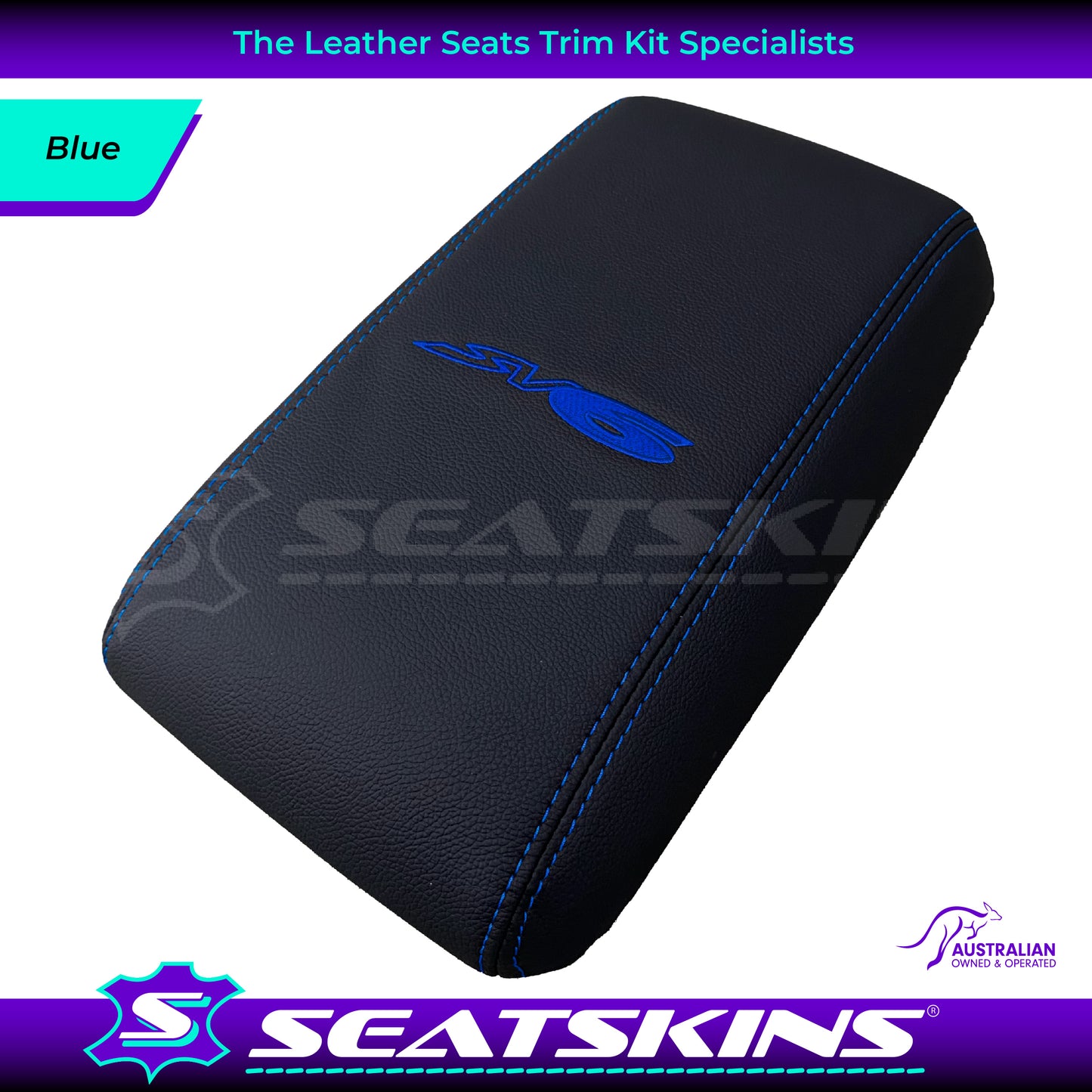 CONSOLE COVER ARM REST CUSTOM TO FIT HOLDEN VY VZ SV6 LOGO CHOOSE COLOUR