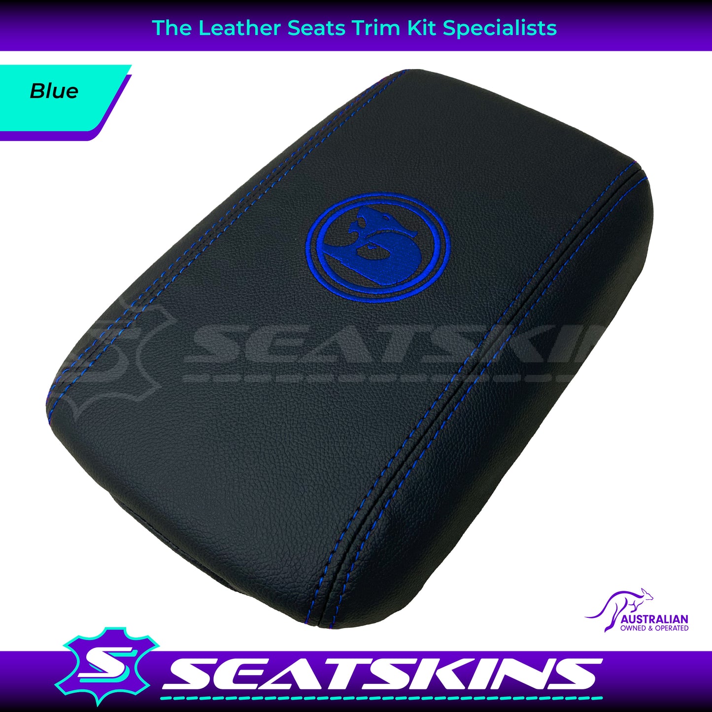 CONSOLE COVER ARM REST CUSTOM TO FIT HOLDEN VE VF HSV LOGO MID CHOOSE COLOUR