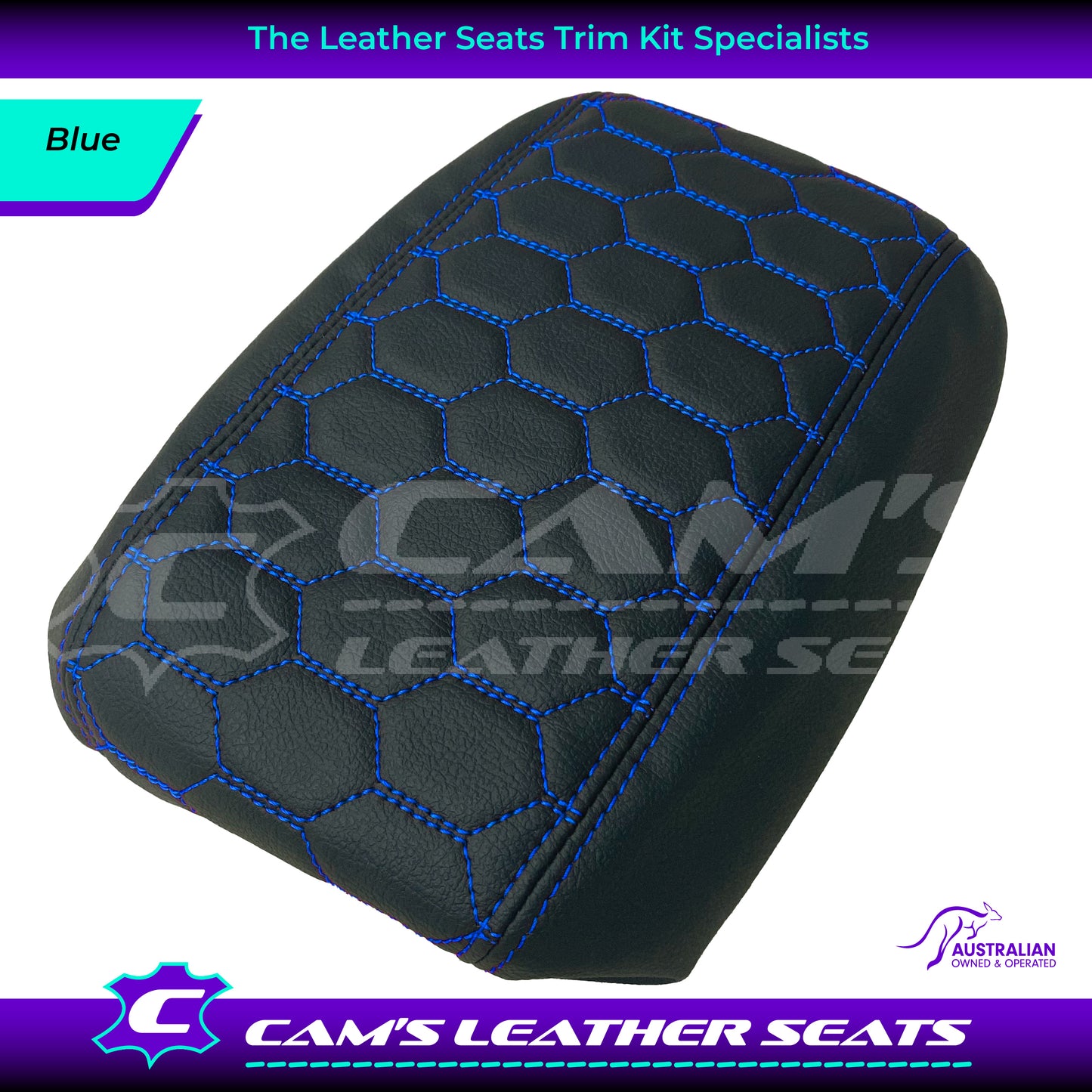 CONSOLE COVER ARM REST CUSTOM TO FIT HOLDEN VT VX VU HEXAGON STITCH CHOOSE COLOUR