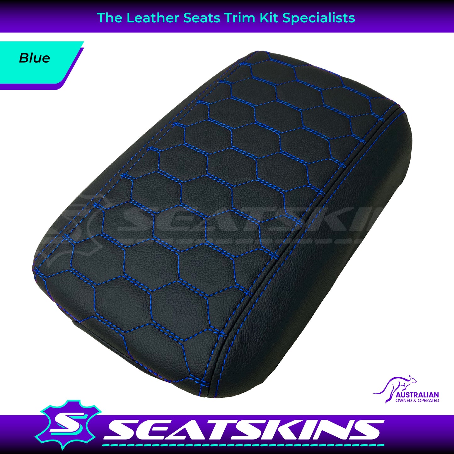 CONSOLE COVER ARM REST CUSTOM TO FIT HOLDEN VE VF MID HEXAGON STITCH CHOOSE COLOUR