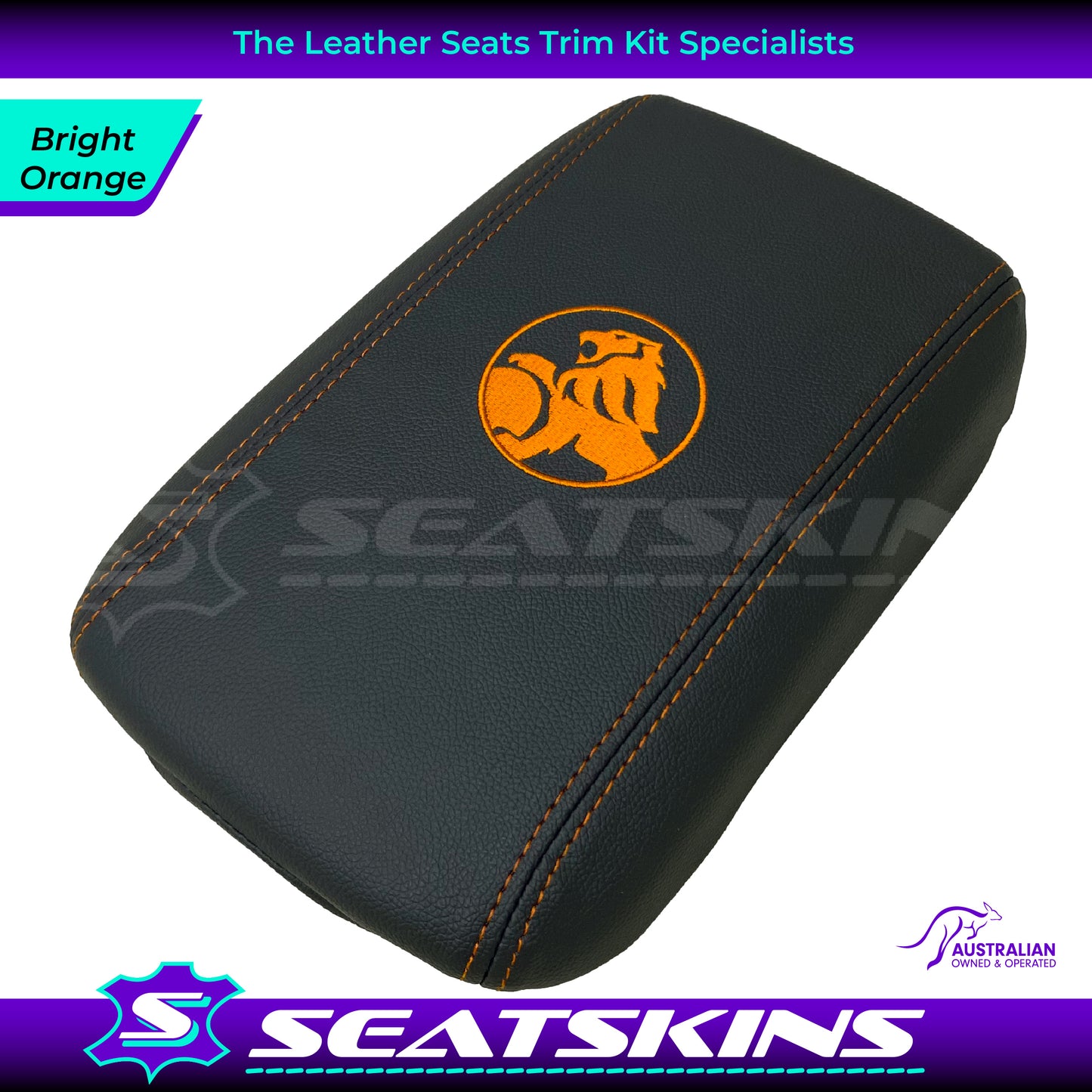 CONSOLE COVER ARM REST CUSTOM TO FIT HOLDEN VE VF LION LOGO MID CHOOSE COLOUR