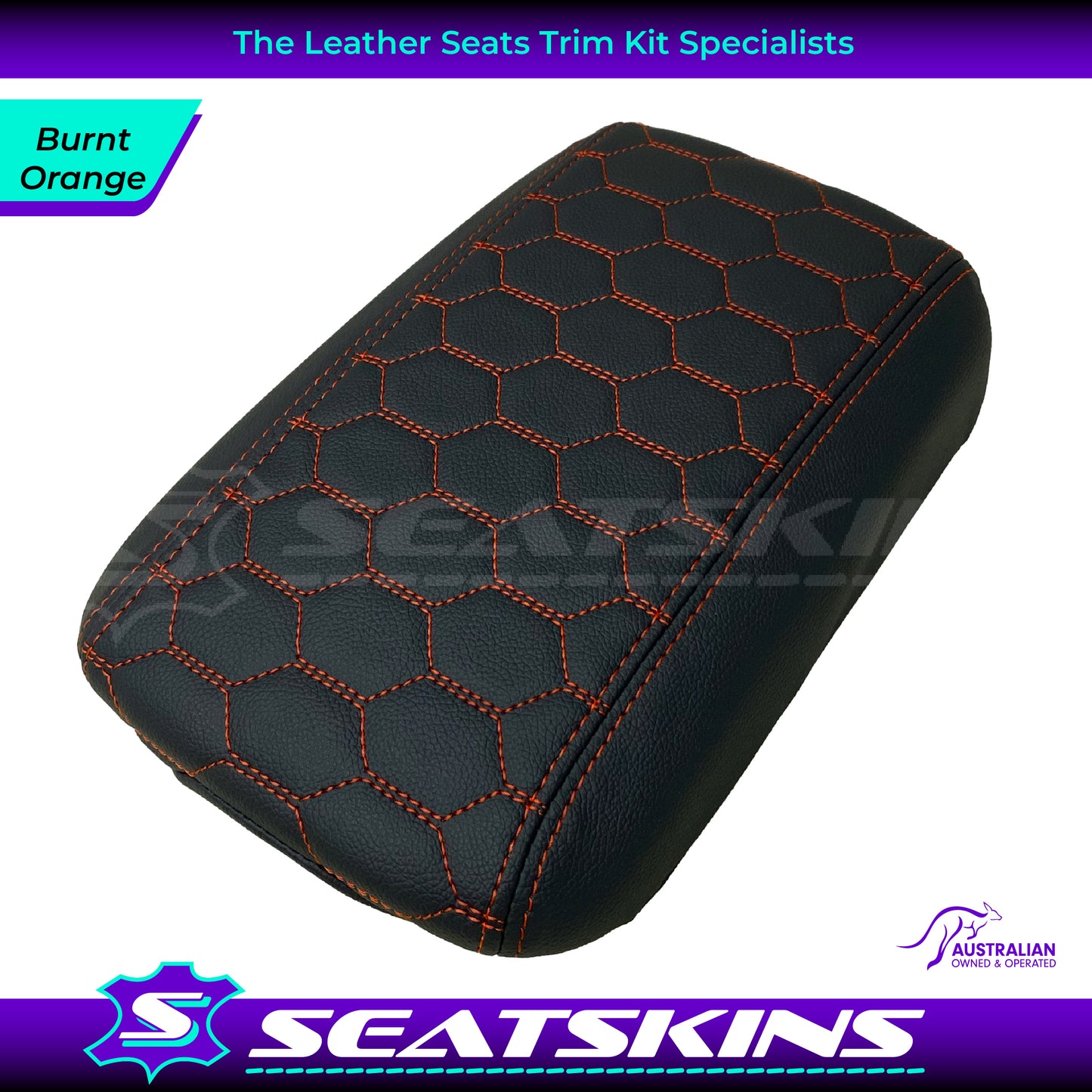 CONSOLE COVER ARM REST CUSTOM TO FIT HOLDEN VE VF MID HEXAGON STITCH CHOOSE COLOUR
