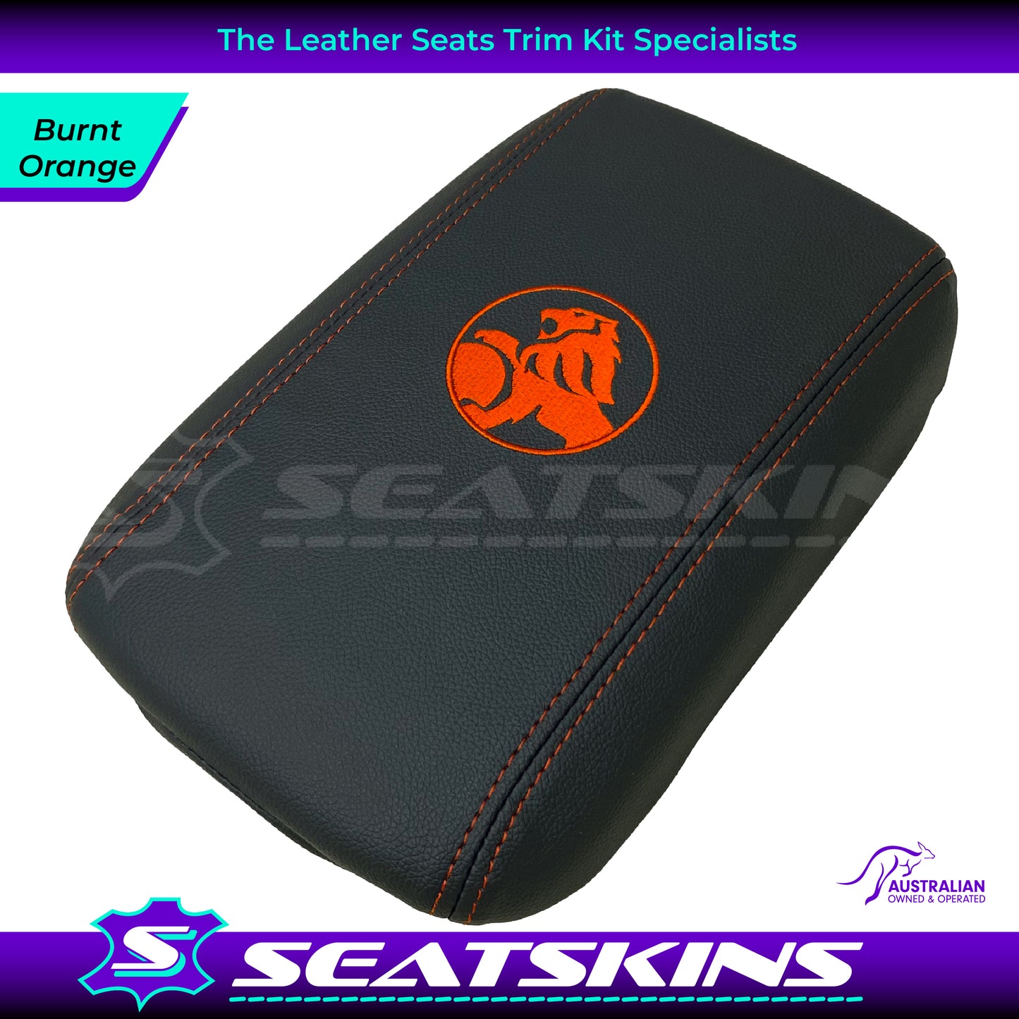 CONSOLE COVER ARM REST CUSTOM TO FIT HOLDEN VE VF LION LOGO MID CHOOSE COLOUR
