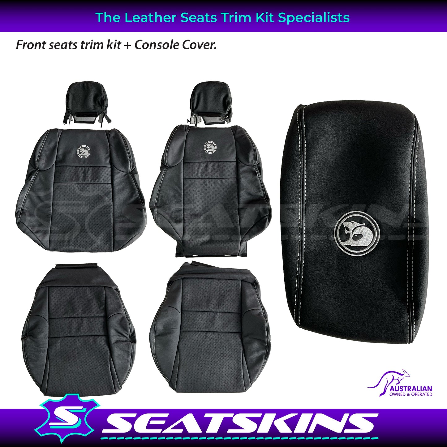 LEATHER SEATS TRIM KIT FOR VZ HSV HOLDEN MALOO R8 UTE 2 SEAT ANTHRACITE