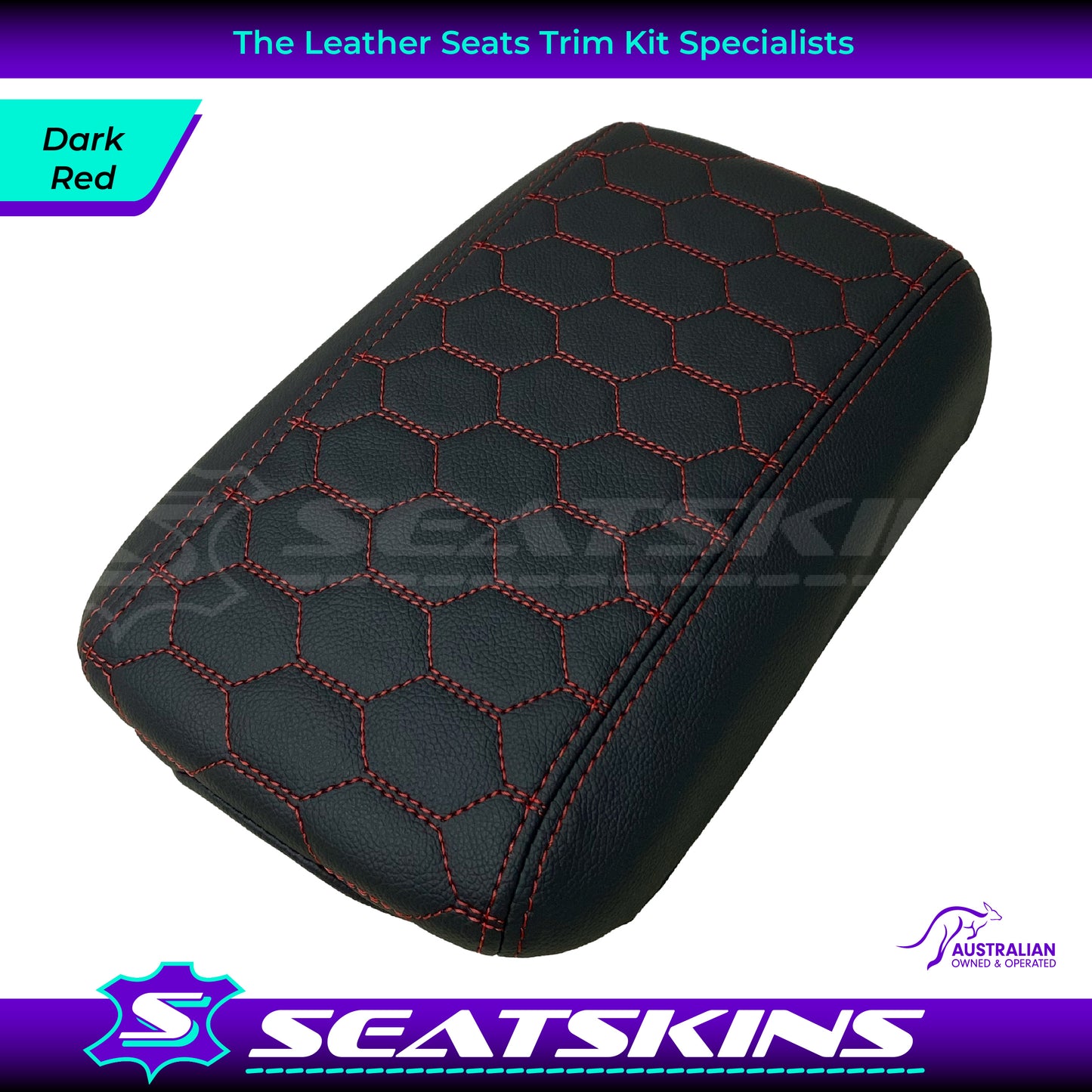 CONSOLE COVER ARM REST CUSTOM TO FIT HOLDEN VE VF MID HEXAGON STITCH CHOOSE COLOUR