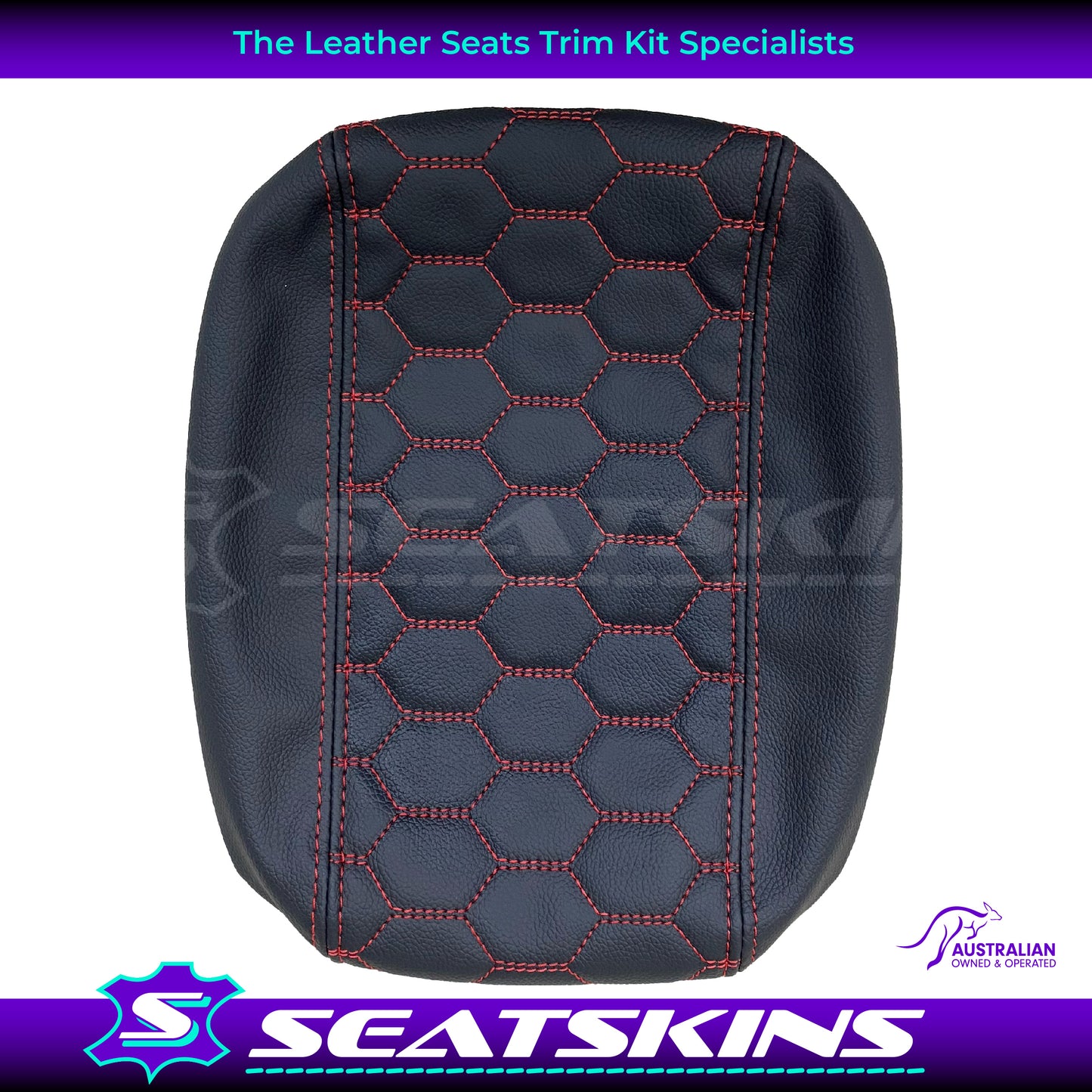 CONSOLE COVER ARM REST CUSTOM TO FIT HOLDEN VE VF MID HEXAGON STITCH CHOOSE COLOUR