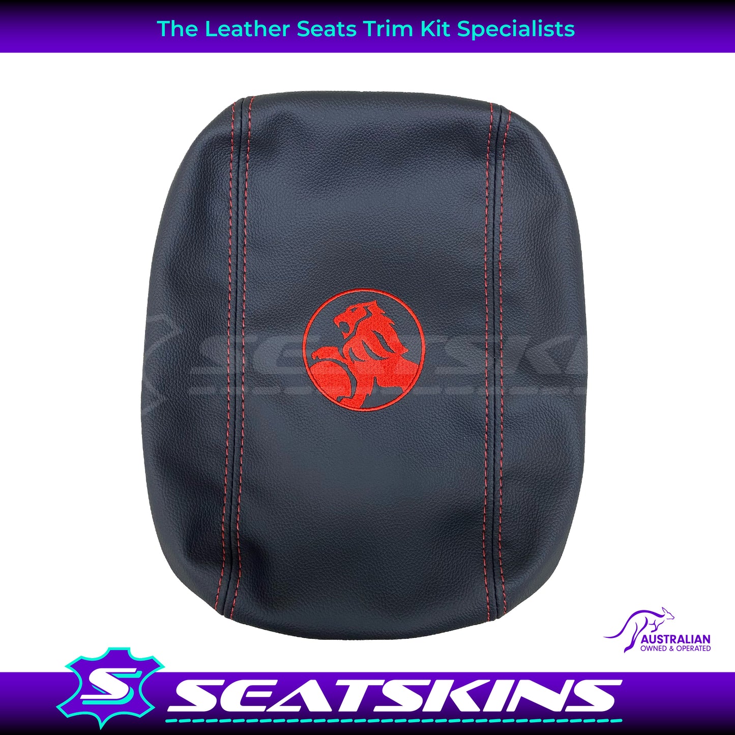 CONSOLE COVER ARM REST CUSTOM TO FIT HOLDEN VE VF LION LOGO MID CHOOSE COLOUR