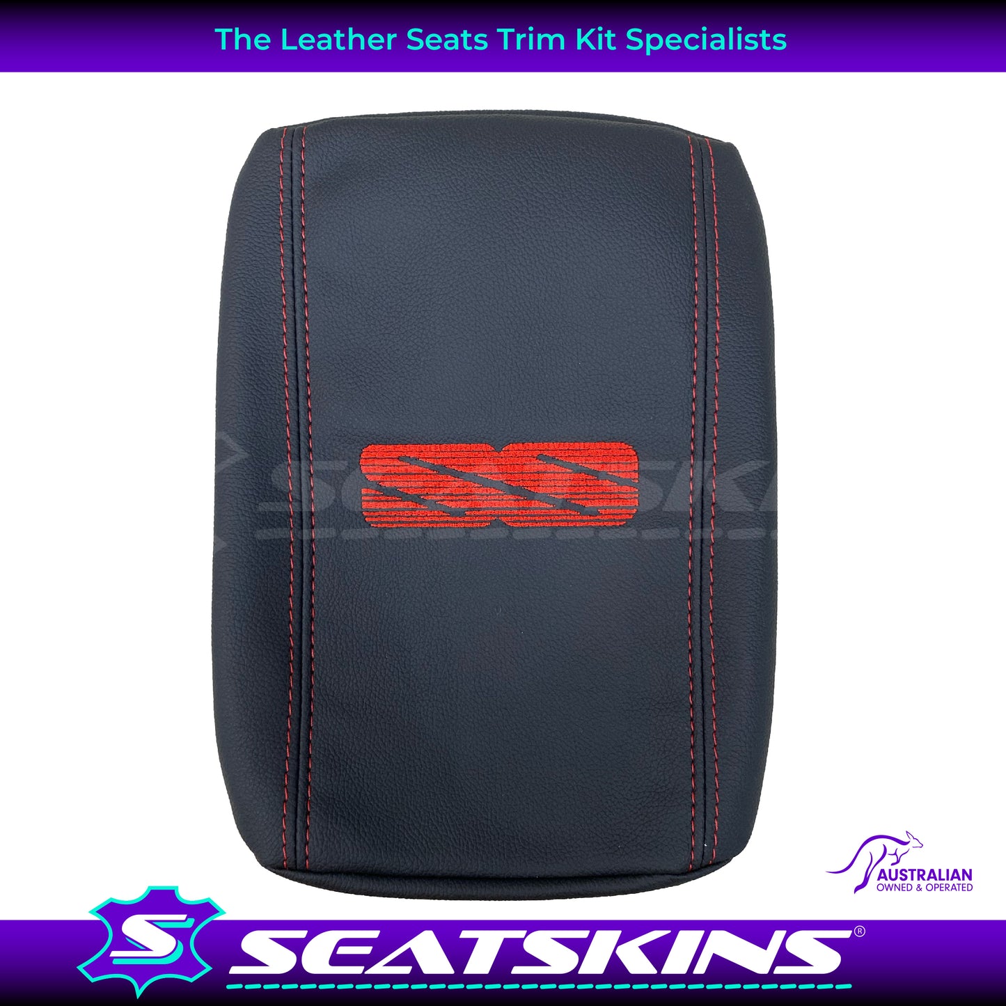 CONSOLE COVER ARM REST CUSTOM TO FIT HOLDEN VE VF LOW BROCK SS LOGO CHOOSE COLOUR