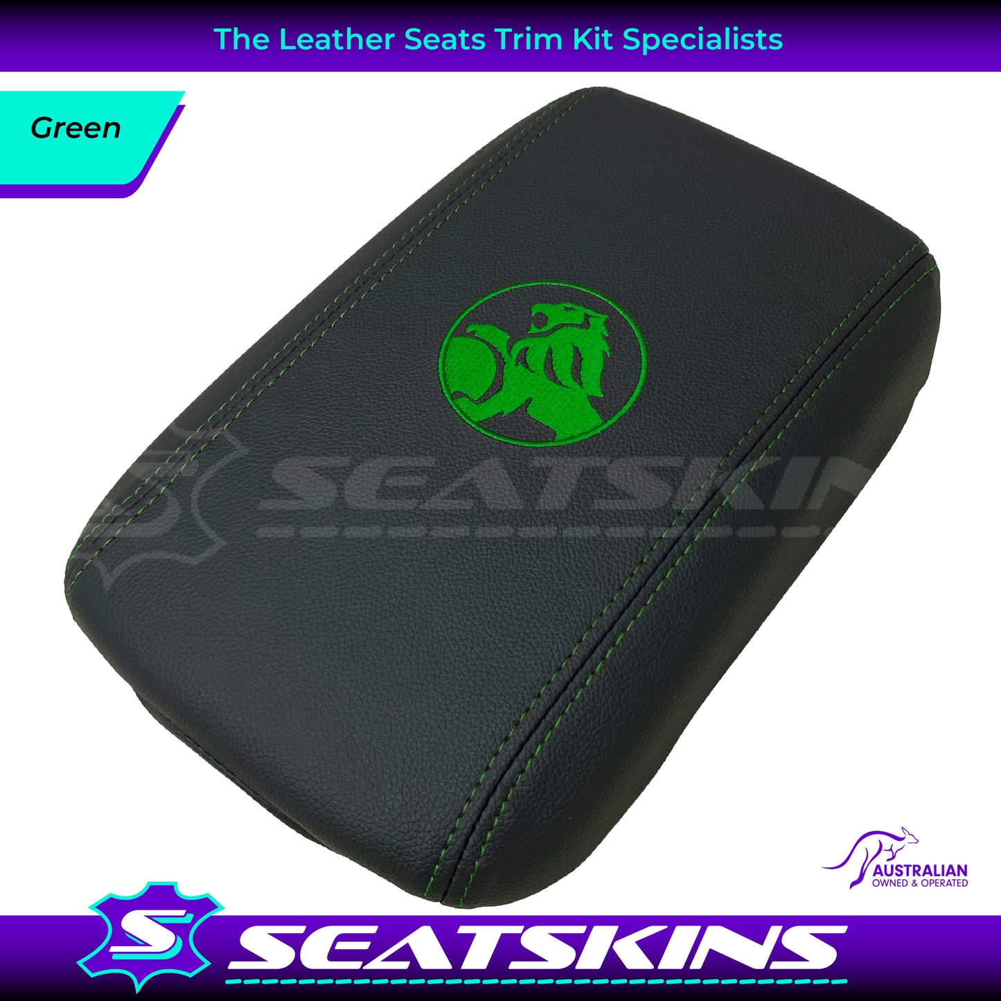 CONSOLE COVER ARM REST CUSTOM TO FIT HOLDEN VE VF LION LOGO MID CHOOSE COLOUR