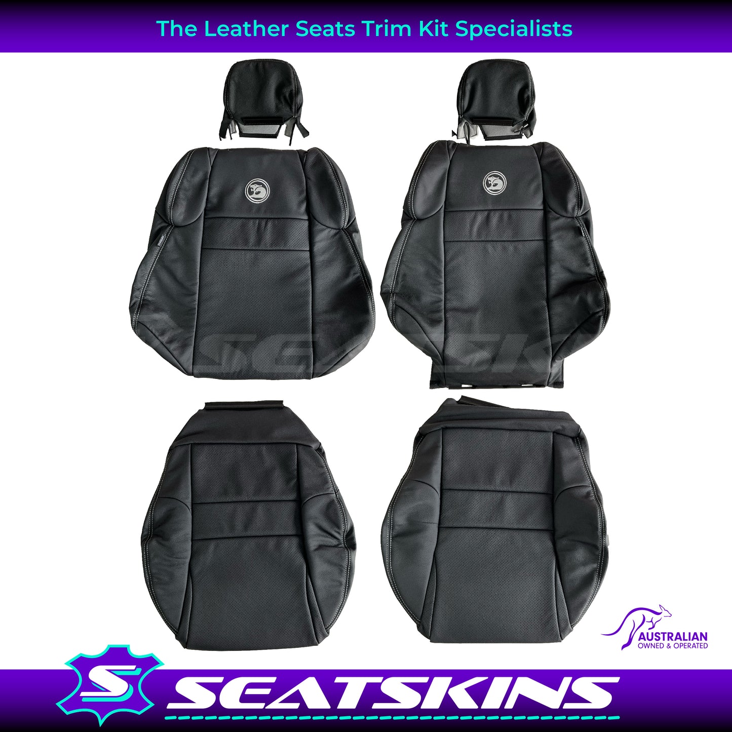LEATHER SEATS TRIM KIT FOR VY2/VZ HSV HOLDEN MALOO R8 UTE 2 SEAT ANTHRACITE