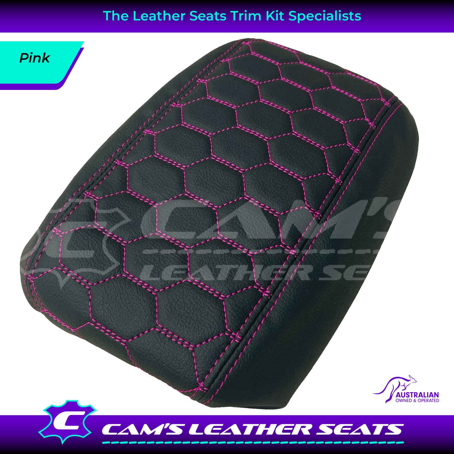 CONSOLE COVER ARM REST CUSTOM TO FIT HOLDEN VT VX VU HEXAGON STITCH CHOOSE COLOUR