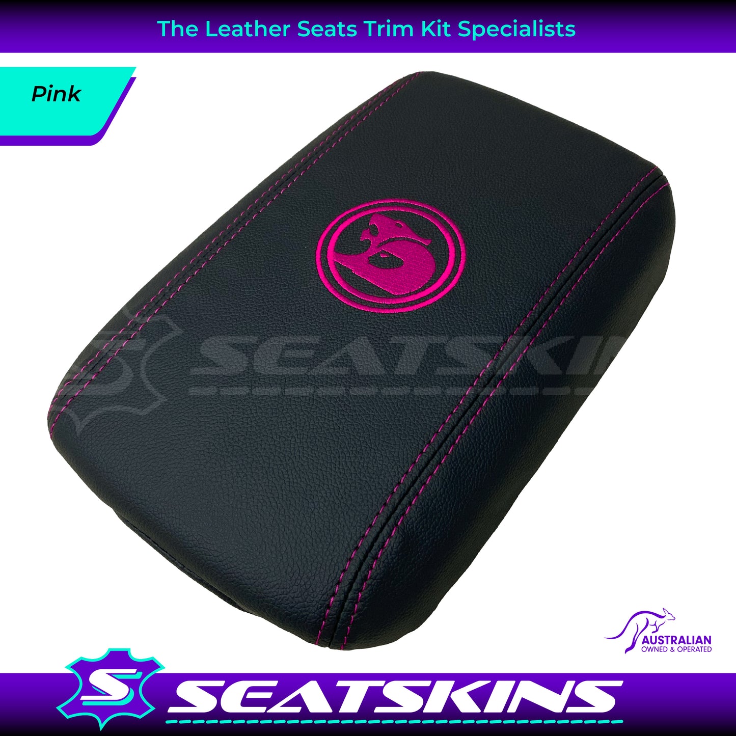 CONSOLE COVER ARM REST CUSTOM TO FIT HOLDEN VE VF HSV LOGO MID CHOOSE COLOUR