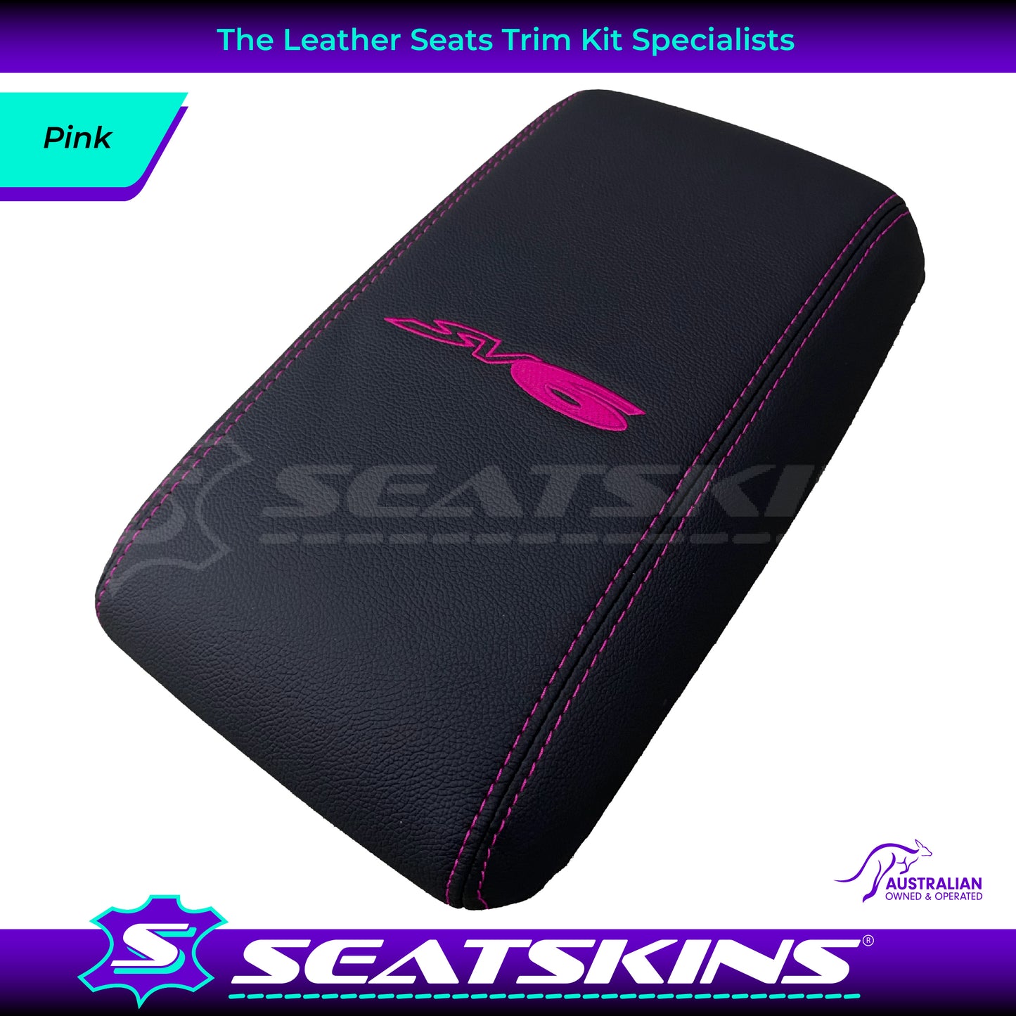 CONSOLE COVER ARM REST CUSTOM TO FIT HOLDEN VY VZ SV6 LOGO CHOOSE COLOUR