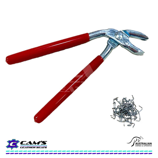 Trim Fixing Tool for Car Seats C-CLIP Hog Ring Pliers & 100pcs Clips/Rings 19mm
