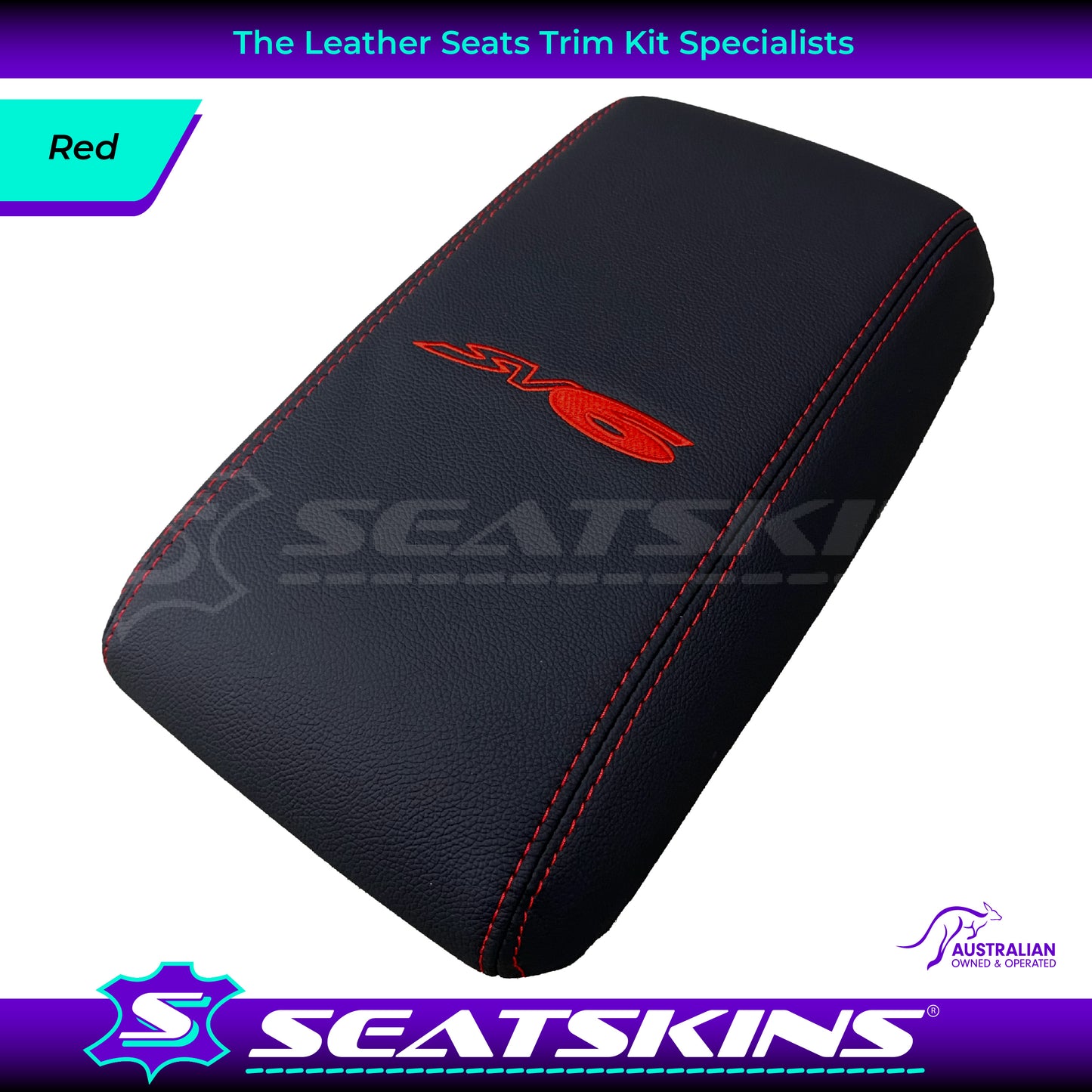 CONSOLE COVER ARM REST CUSTOM TO FIT HOLDEN VY VZ SV6 LOGO CHOOSE COLOUR