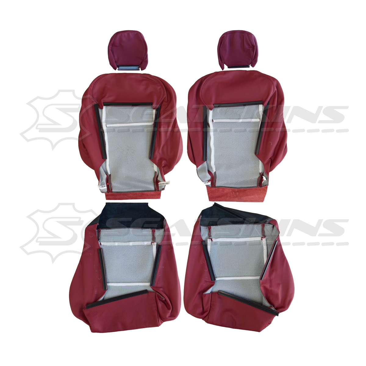 LEATHER SEATS TRIM KIT FOR HOLDEN VT-VX-VU SS 2 SEATS RED HOT