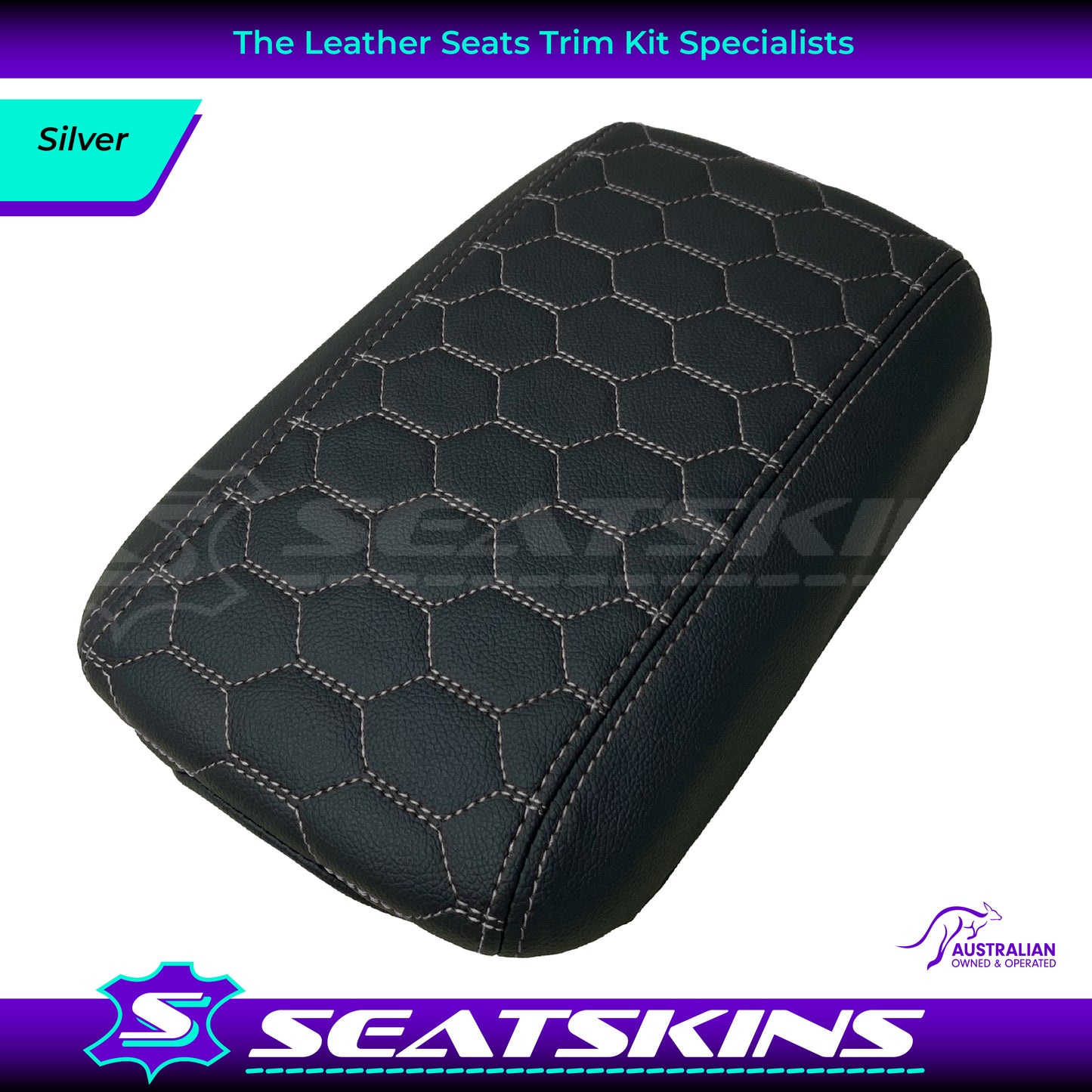 CONSOLE COVER ARM REST CUSTOM TO FIT HOLDEN VE VF MID HEXAGON STITCH CHOOSE COLOUR