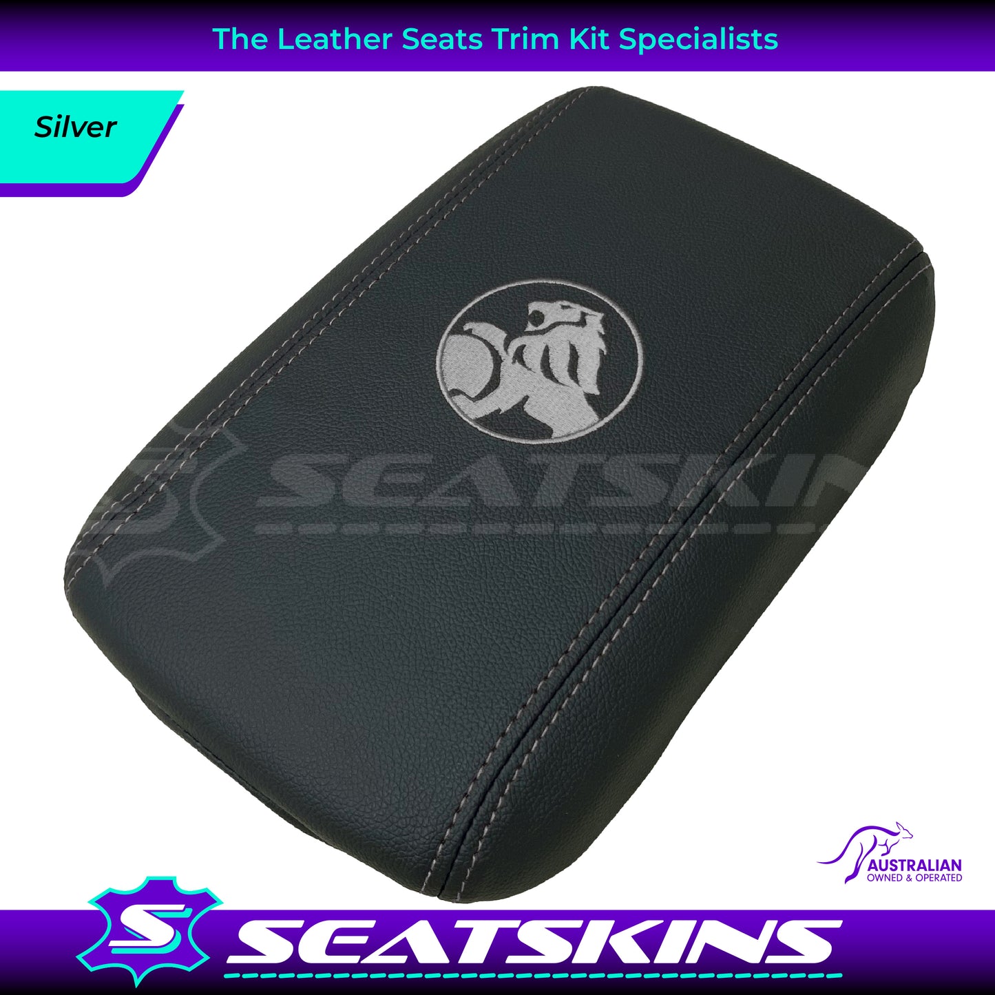 CONSOLE COVER ARM REST CUSTOM TO FIT HOLDEN VE VF LION LOGO MID CHOOSE COLOUR