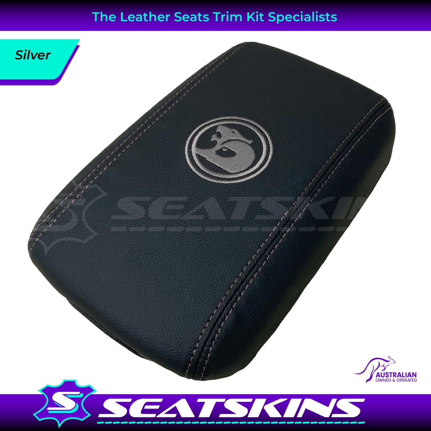 CONSOLE COVER ARM REST CUSTOM TO FIT HOLDEN VE VF HSV LOGO MID CHOOSE COLOUR