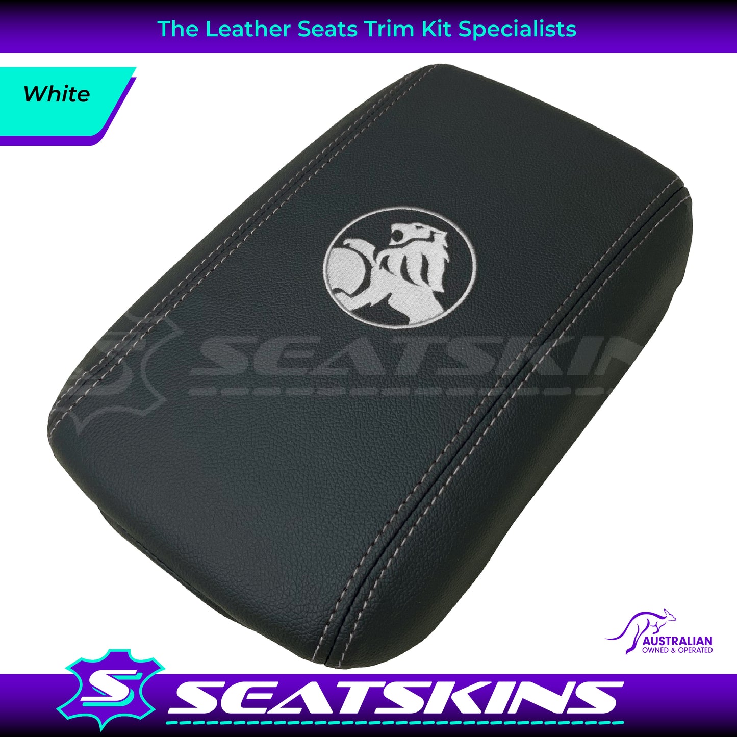 CONSOLE COVER ARM REST CUSTOM TO FIT HOLDEN VE VF LION LOGO MID CHOOSE COLOUR