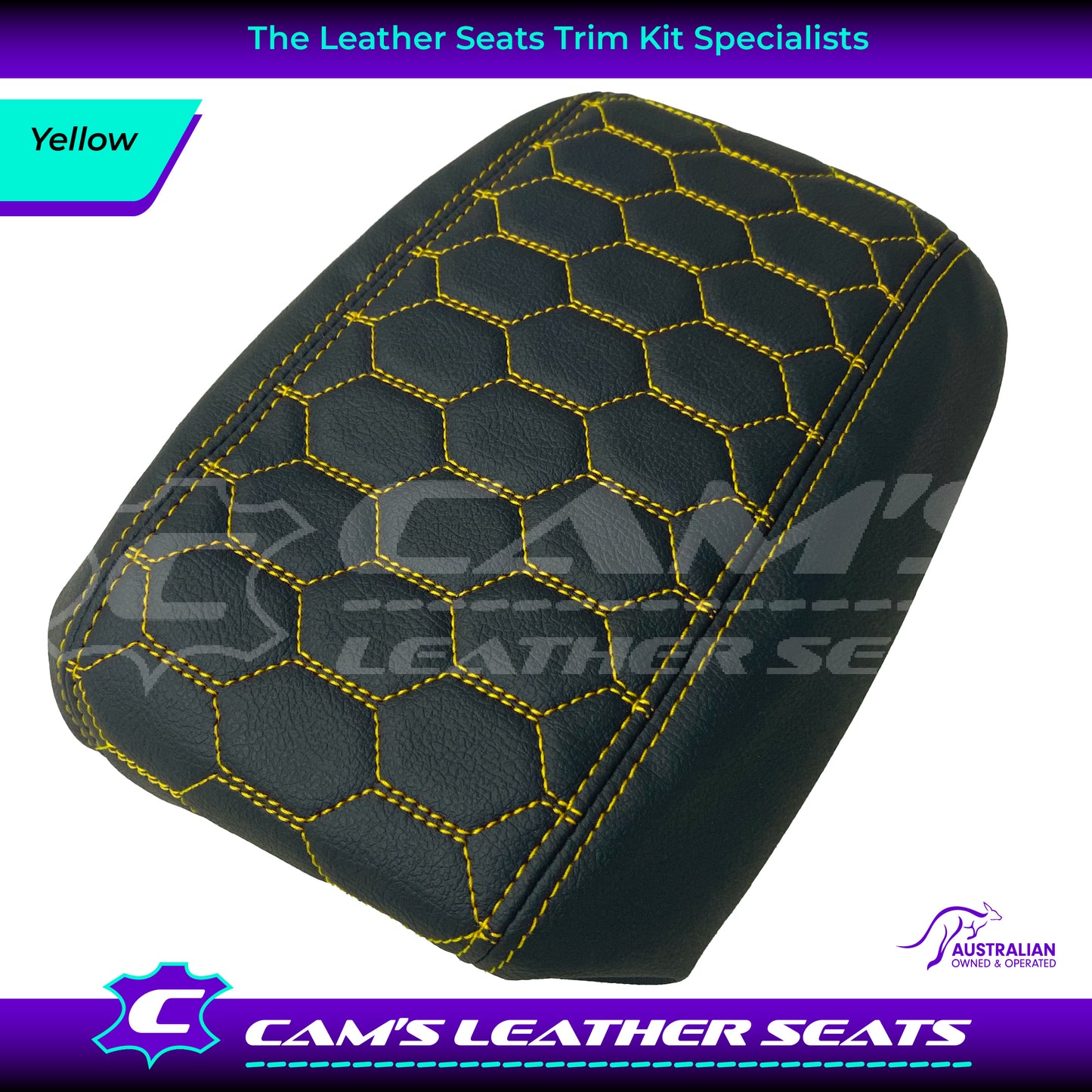 CONSOLE COVER ARM REST CUSTOM TO FIT HOLDEN VT VX VU HEXAGON STITCH CHOOSE COLOUR