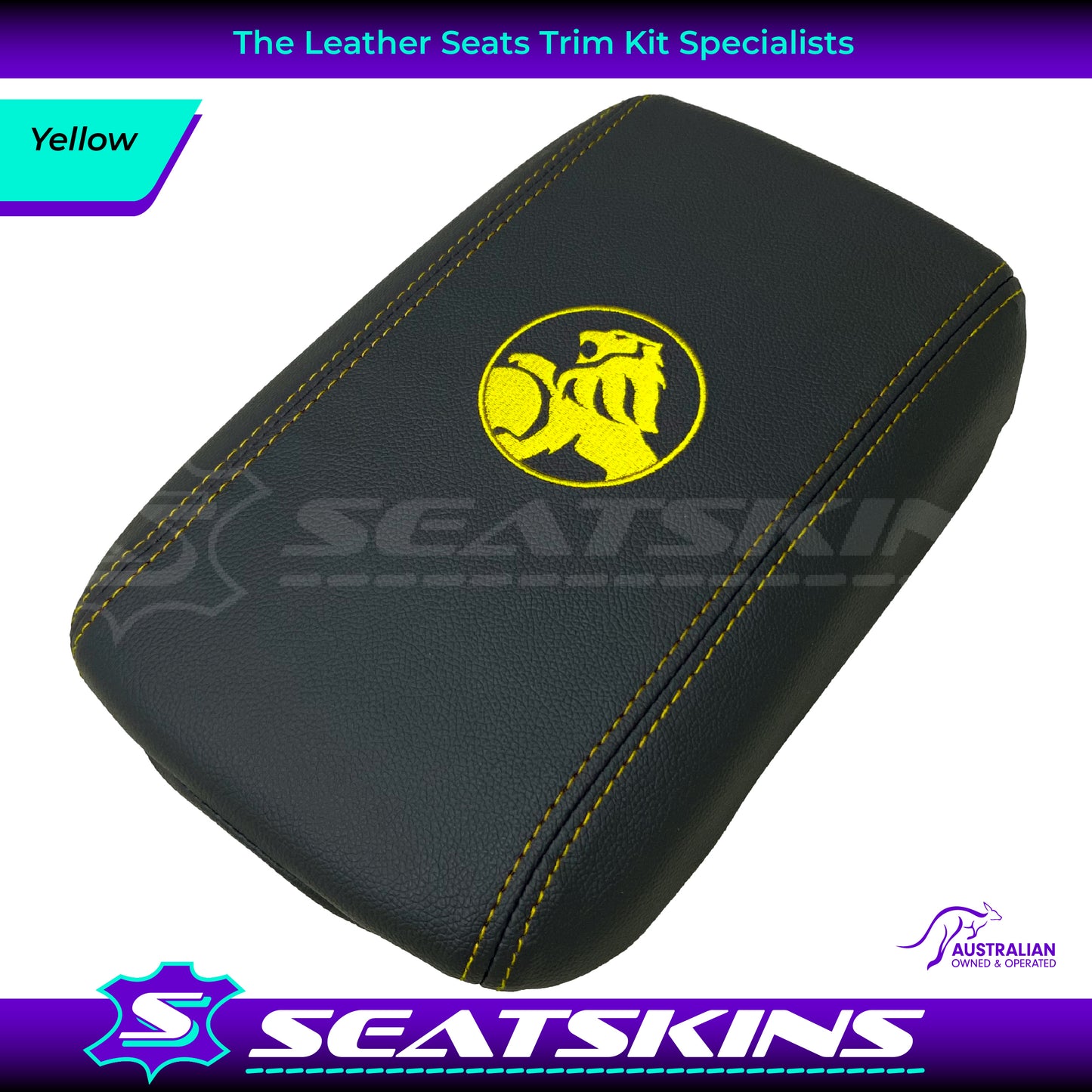 CONSOLE COVER ARM REST CUSTOM TO FIT HOLDEN VE VF LION LOGO MID CHOOSE COLOUR