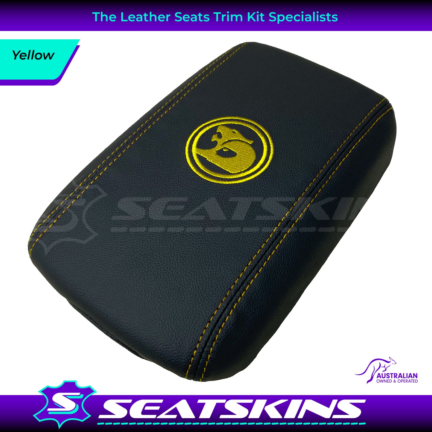 CONSOLE COVER ARM REST CUSTOM TO FIT HOLDEN VE VF HSV LOGO MID CHOOSE COLOUR