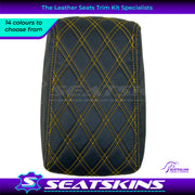 CONSOLE COVER ARM REST CUSTOM TO FIT FORD BA BF TWIN DIAMOND STITCH CHOOSE COLOUR
