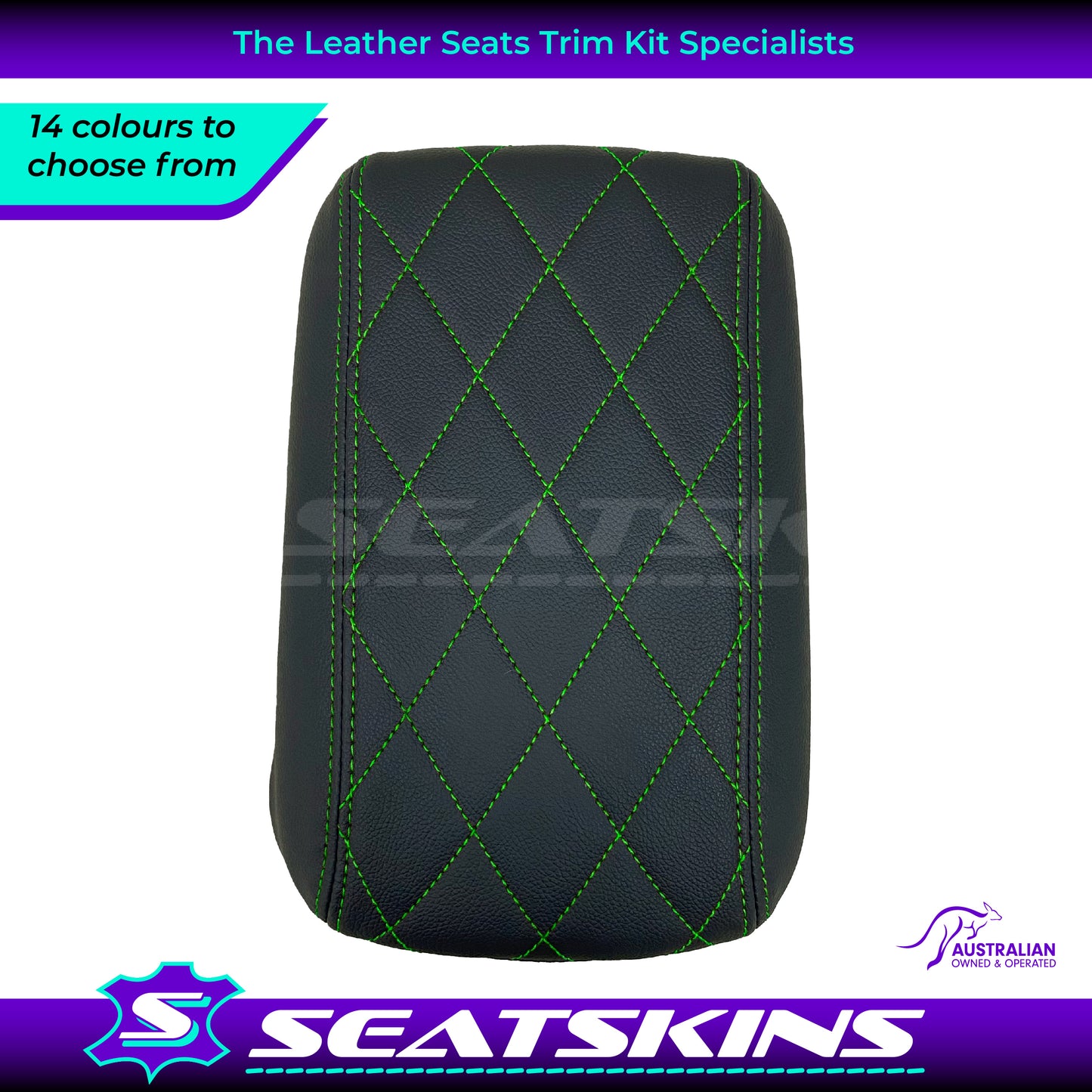 CONSOLE COVER ARM REST CUSTOM TO FIT HOLDEN VE VF MID DIAMOND STITCH CHOOSE COLOUR