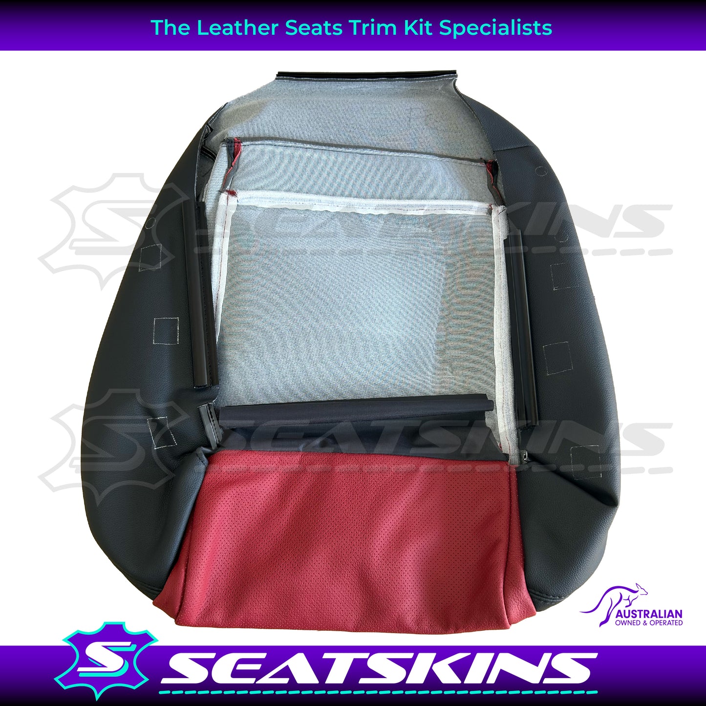 LEATHER TRIM FOR HOLDEN FRONT SEAT BASE VE SS SSV ONYX RED HOT LH OR RH