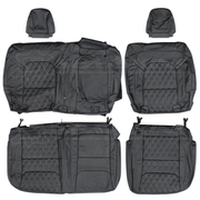 LEATHER SEATS TRIM KIT SKINS FOR RAM 1500 BIGHORN DT BLACK W/GREY DIAMONDS