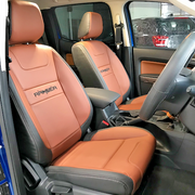 LEATHER SEATS TRIM KIT SKINS FOR FORD RANGER DIY INSTALL 5 SEATS TAN BLACK
