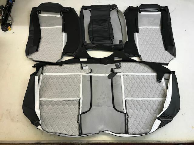 LEATHER SEATS TRIM SKINS KIT TO FIT HOLDEN VE SEDAN WHITE DIAMONDS NO LOGOS DIY