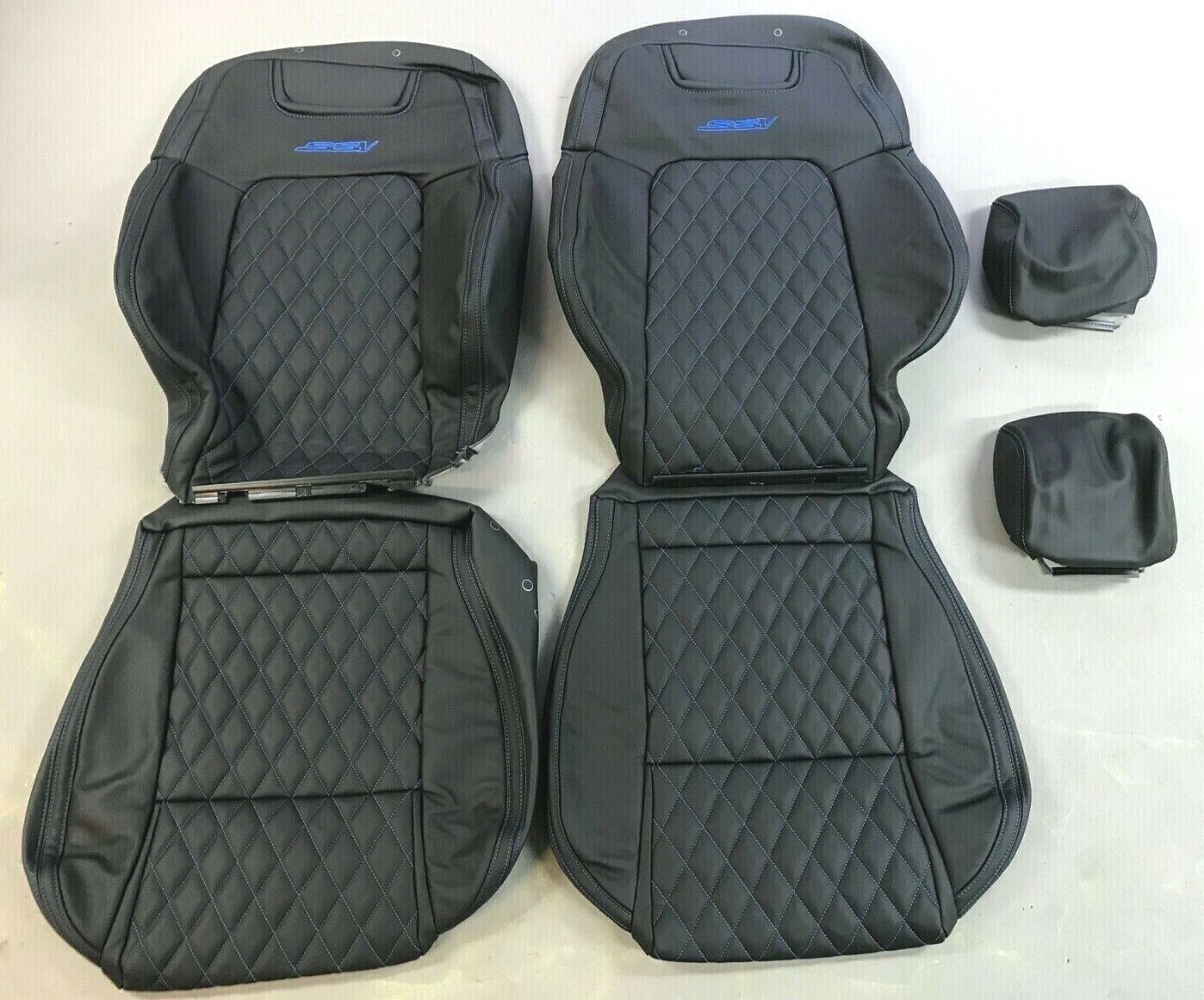 LEATHER SEATS SKINS TRIM KIT FOR HOLDEN VE SSV SEDAN BLUE DIAMOND STITCH