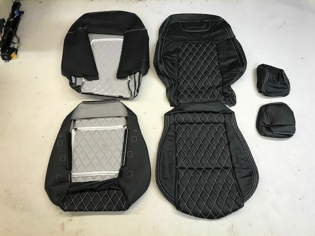 LEATHER SEATS TRIM SKINS KIT TO FIT HOLDEN VE SEDAN WHITE DIAMONDS NO LOGOS DIY