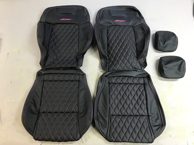 LEATHER SEATS SKINS TRIM KIT FOR HOLDEN VE SS UTE PINKDIAMOND STITCH & SSV EMB.