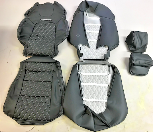 LEATHER SEATS SKINS TRIM KIT FOR HOLDEN VE MALOO UTE DIAMOND STITCH SILVER