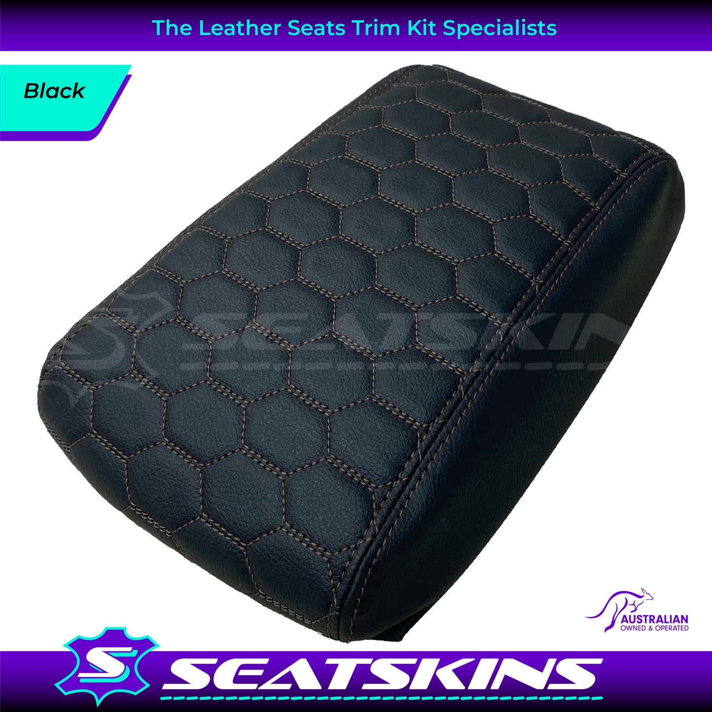 CUSTOM CONSOLE COVER TO FIT FORD BA BF HEXAGON STITCH CHOOSE COLOUR