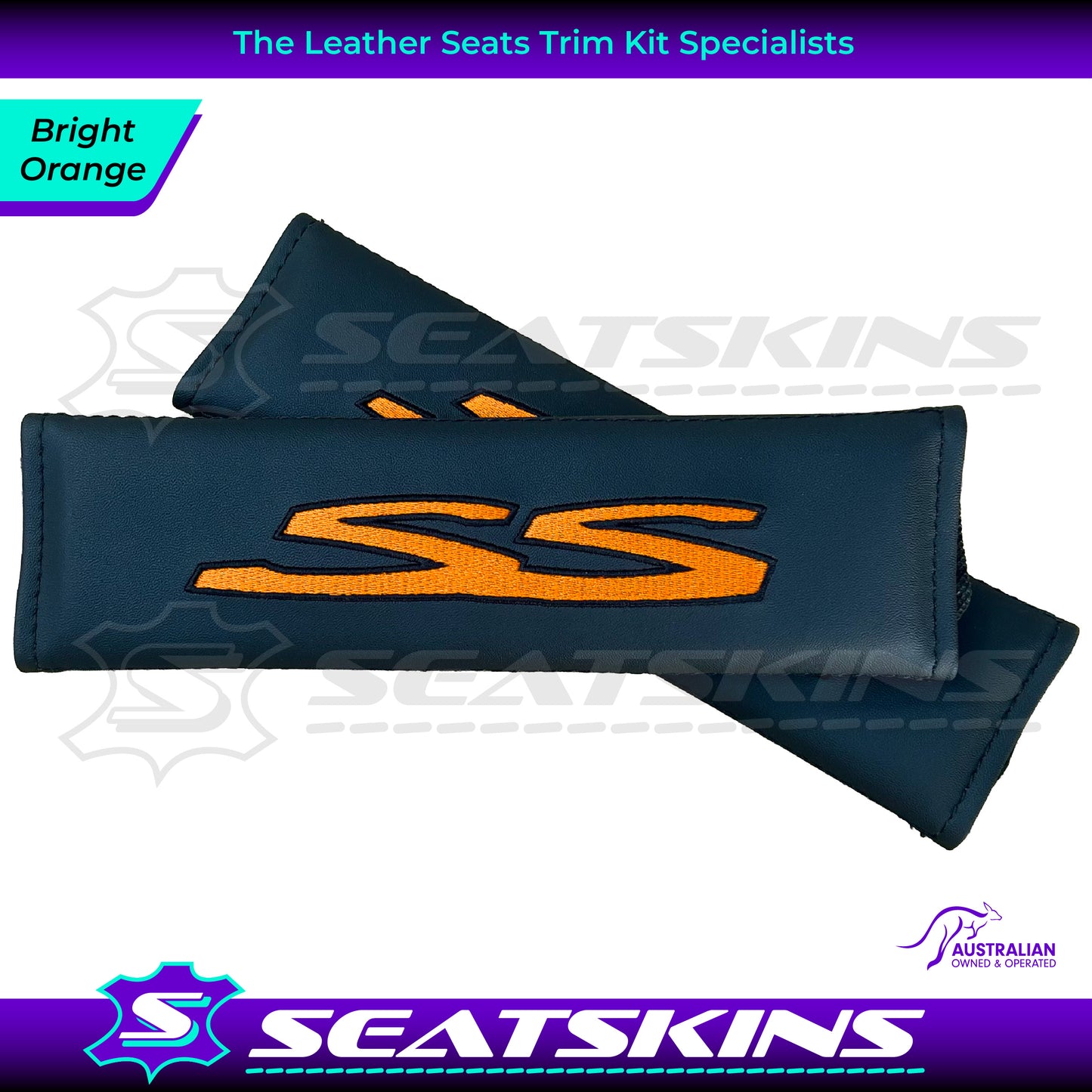 SEATBELT SHOULDER PADS  FOR HOLDEN VE SS LOGO EMBROIDERED CHOOSE COLOUR